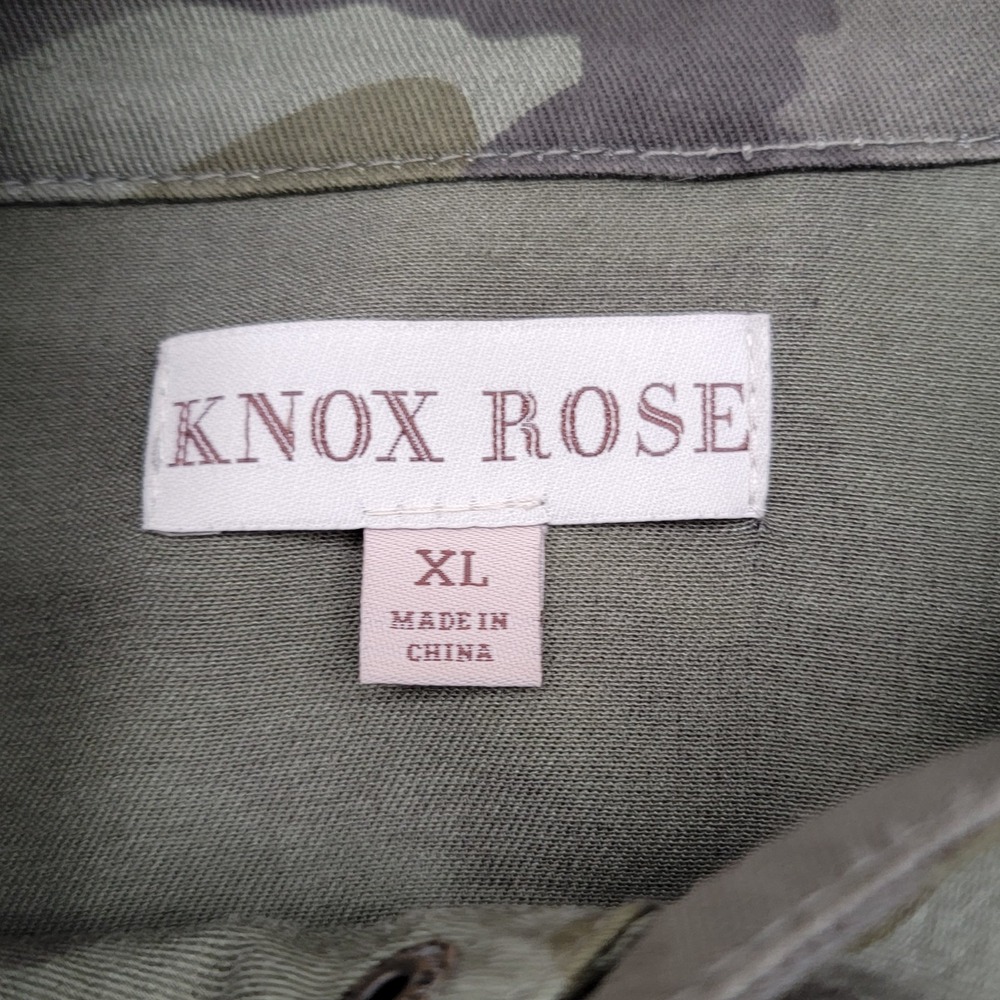 Knox Rose Camo Utility Jacket Embroidered Floral Boho Festival Womens Size XL - Picture 11 of 13